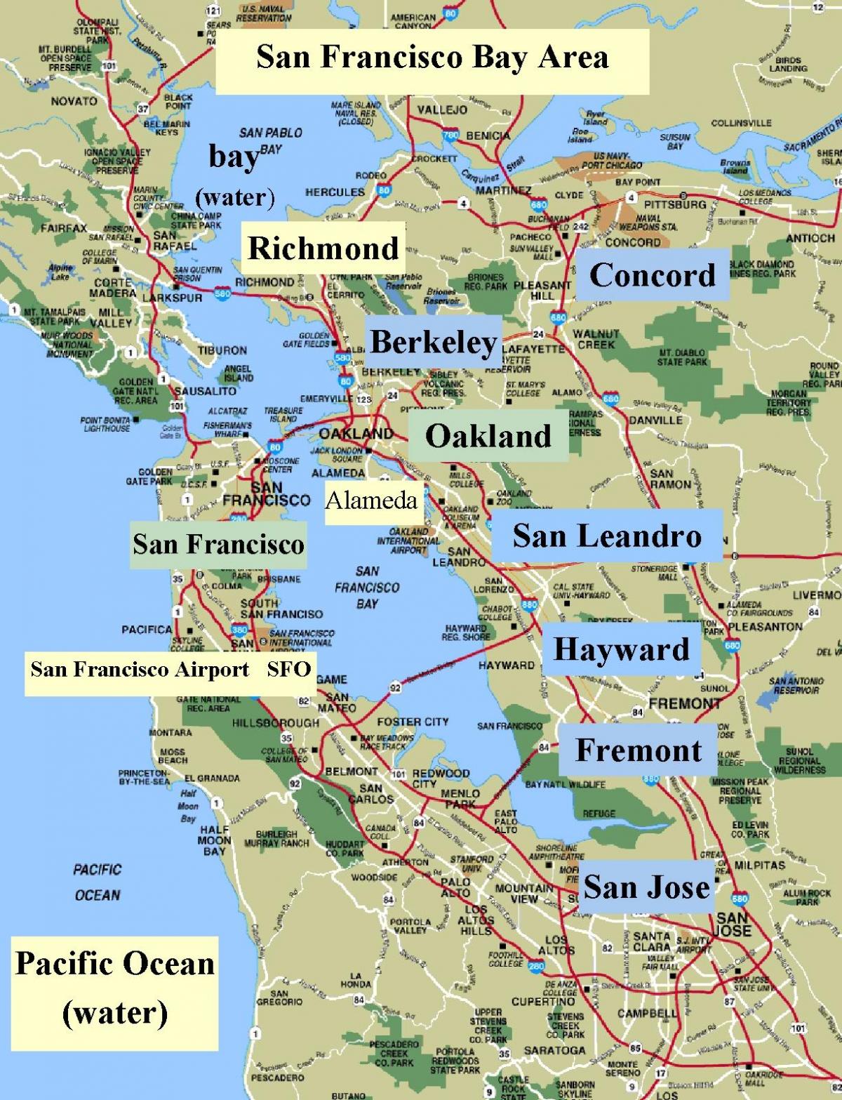 mapa de San Francisco zona de califòrnia