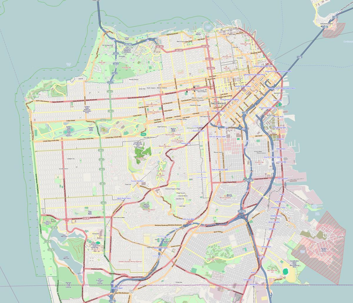 Mapa de San Francisco esquema