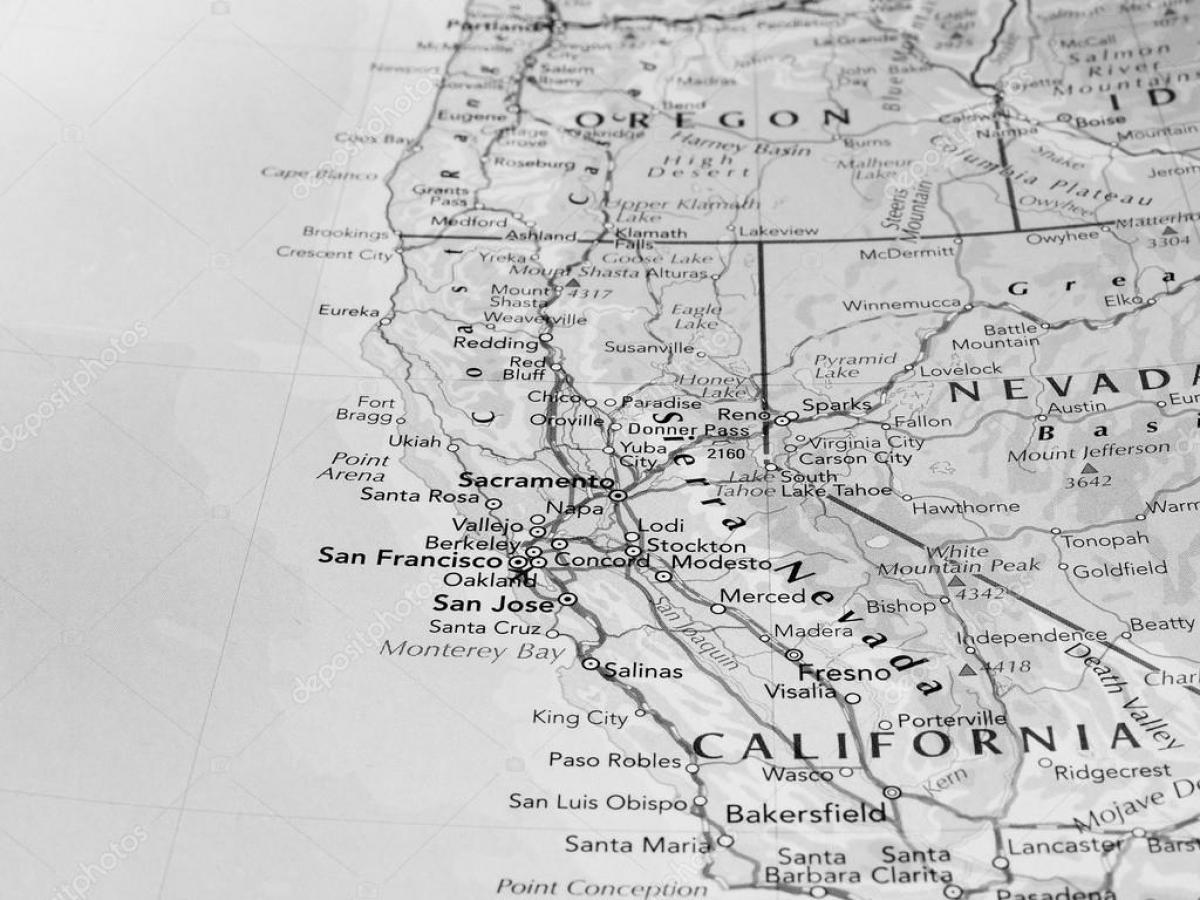 en blanc i negre mapa de San Francisco