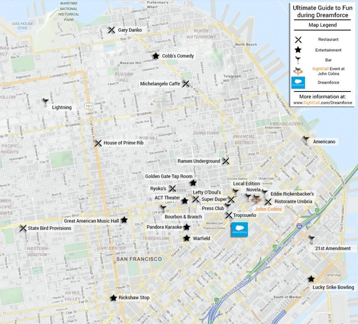 Mapa de San Francisco restaurant