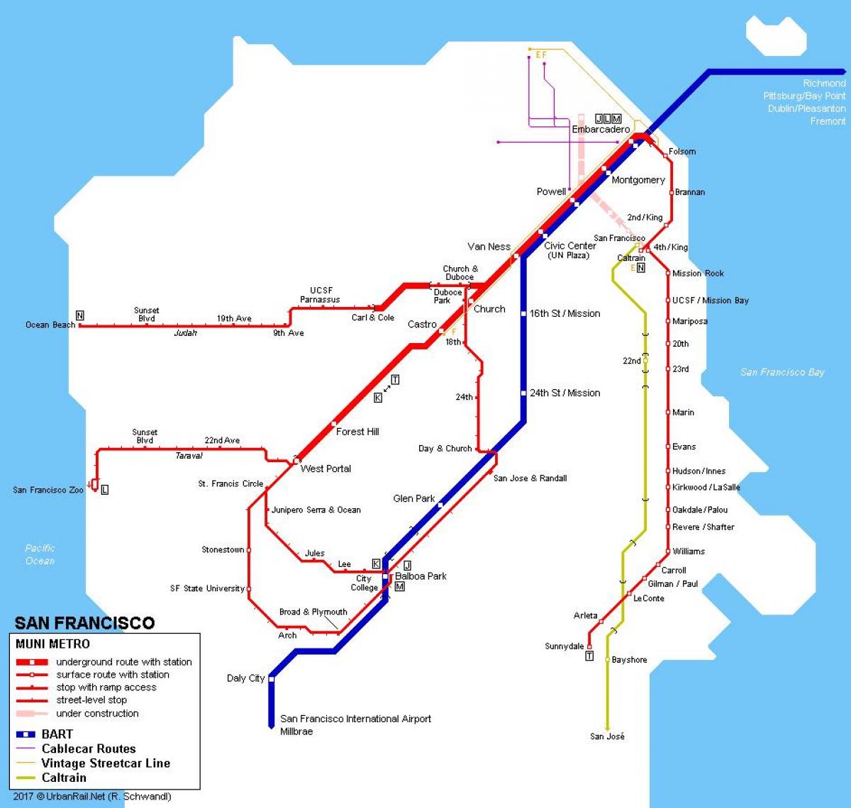 San Fran tramvia mapa