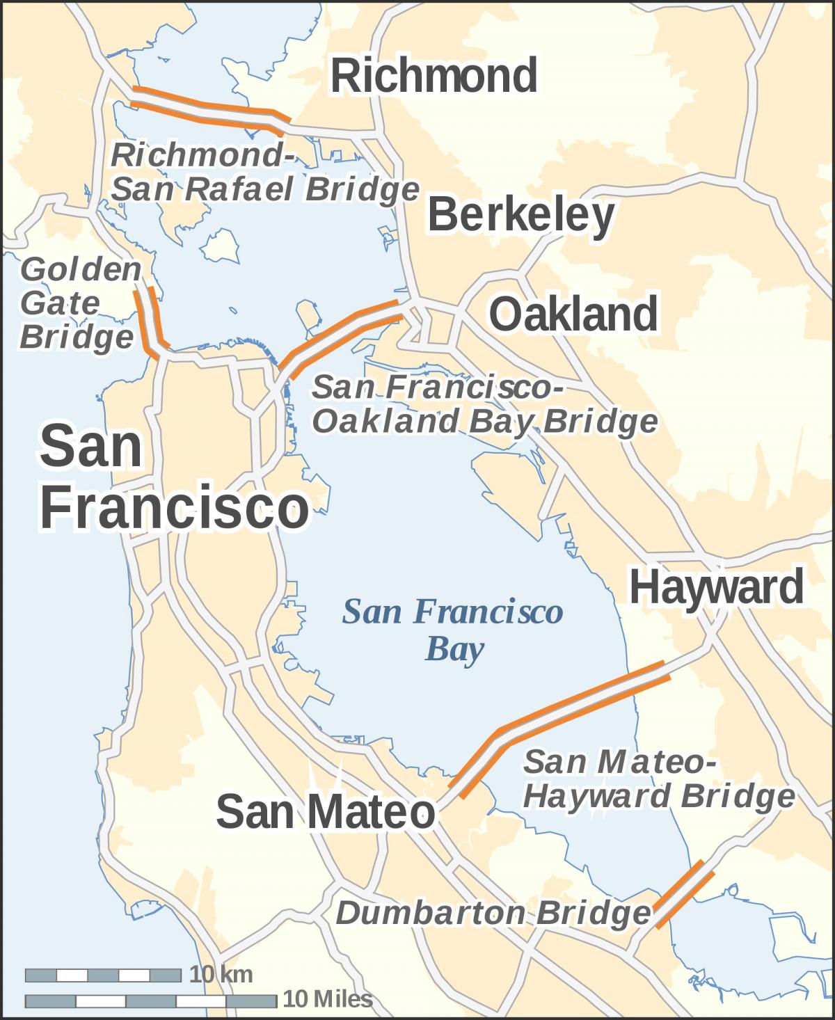 Mapa de la zona de la badia de ponts