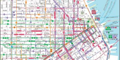 San Francisco de transport públic en el mapa