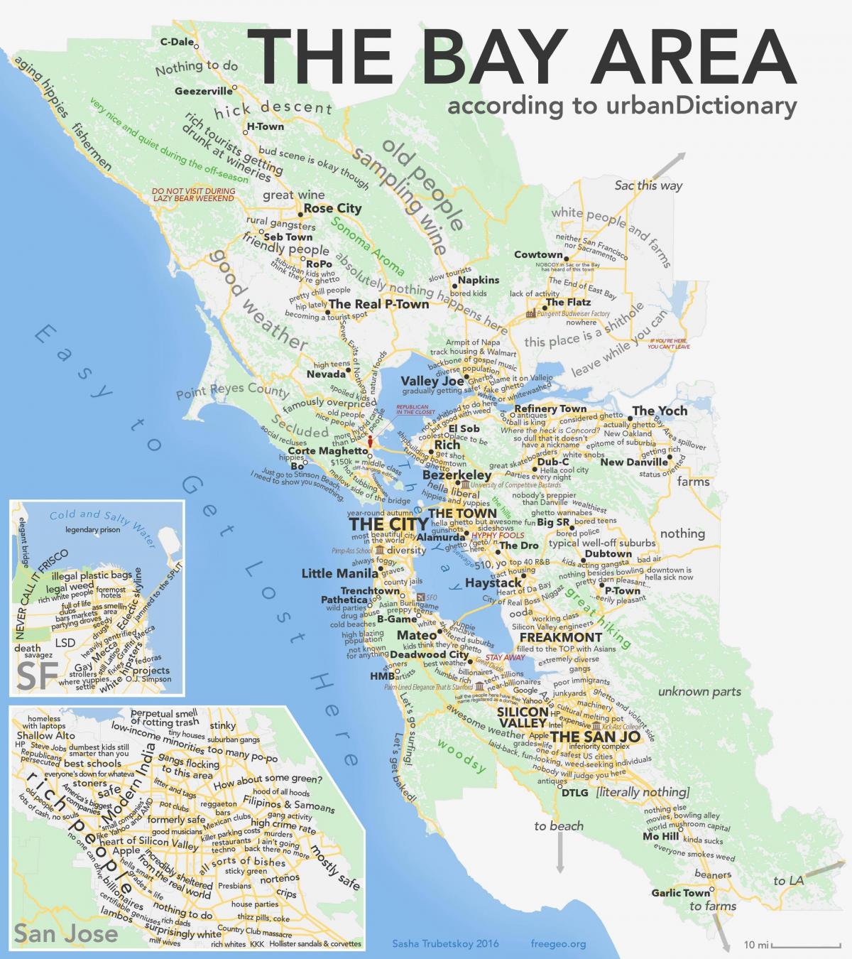 Badia de San Francisco mapa de califòrnia