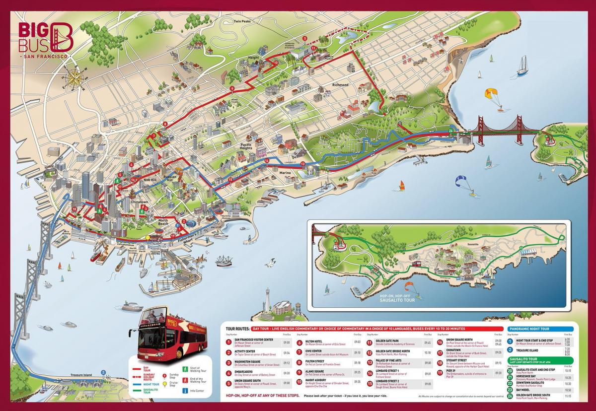 big bus mapa de San Francisco