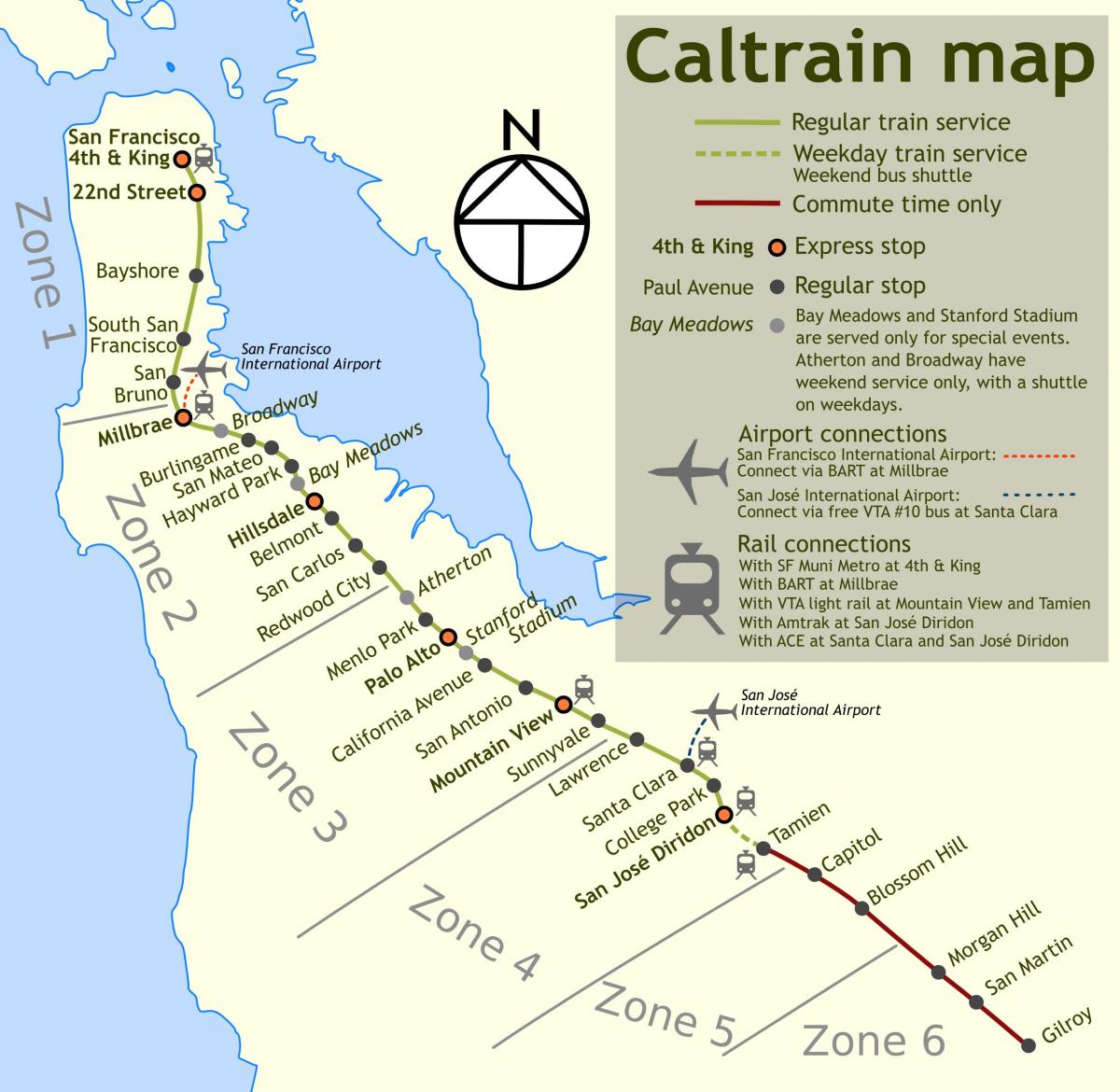 caltrain parades mapa