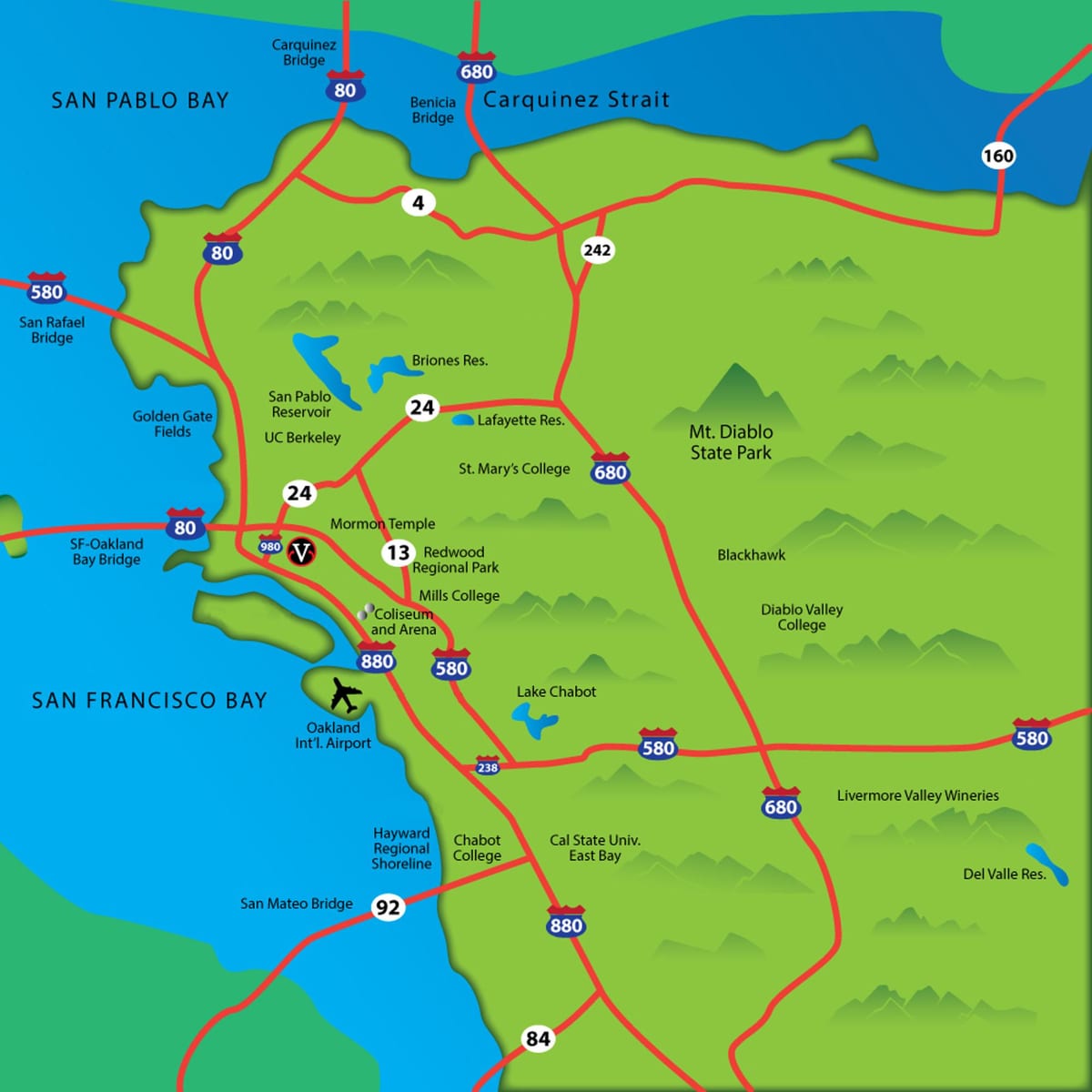 mapa de l'àrea de la badia de ca