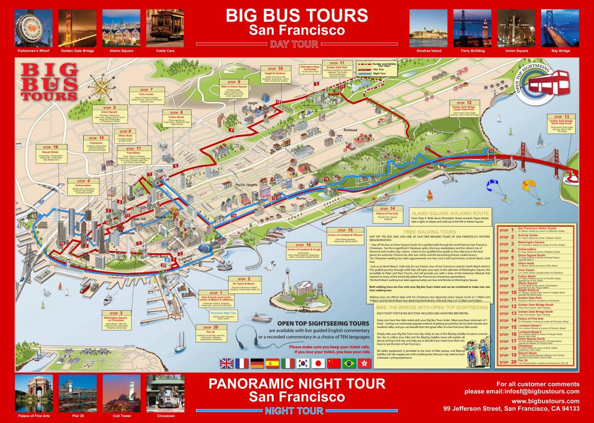 big red autobús San Francisco mapa