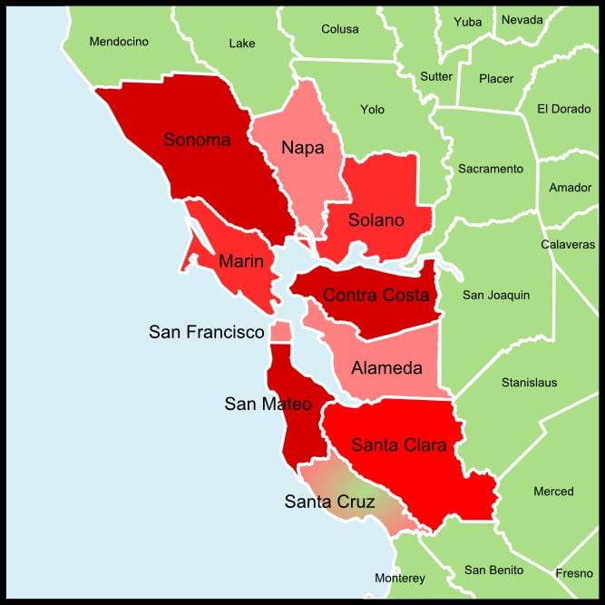 Badia de San Francisco comtat mapa