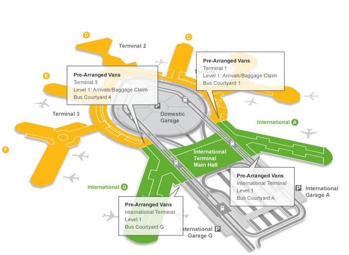 Mapa de l'aeroport de San Francisco equipatge reclamació
