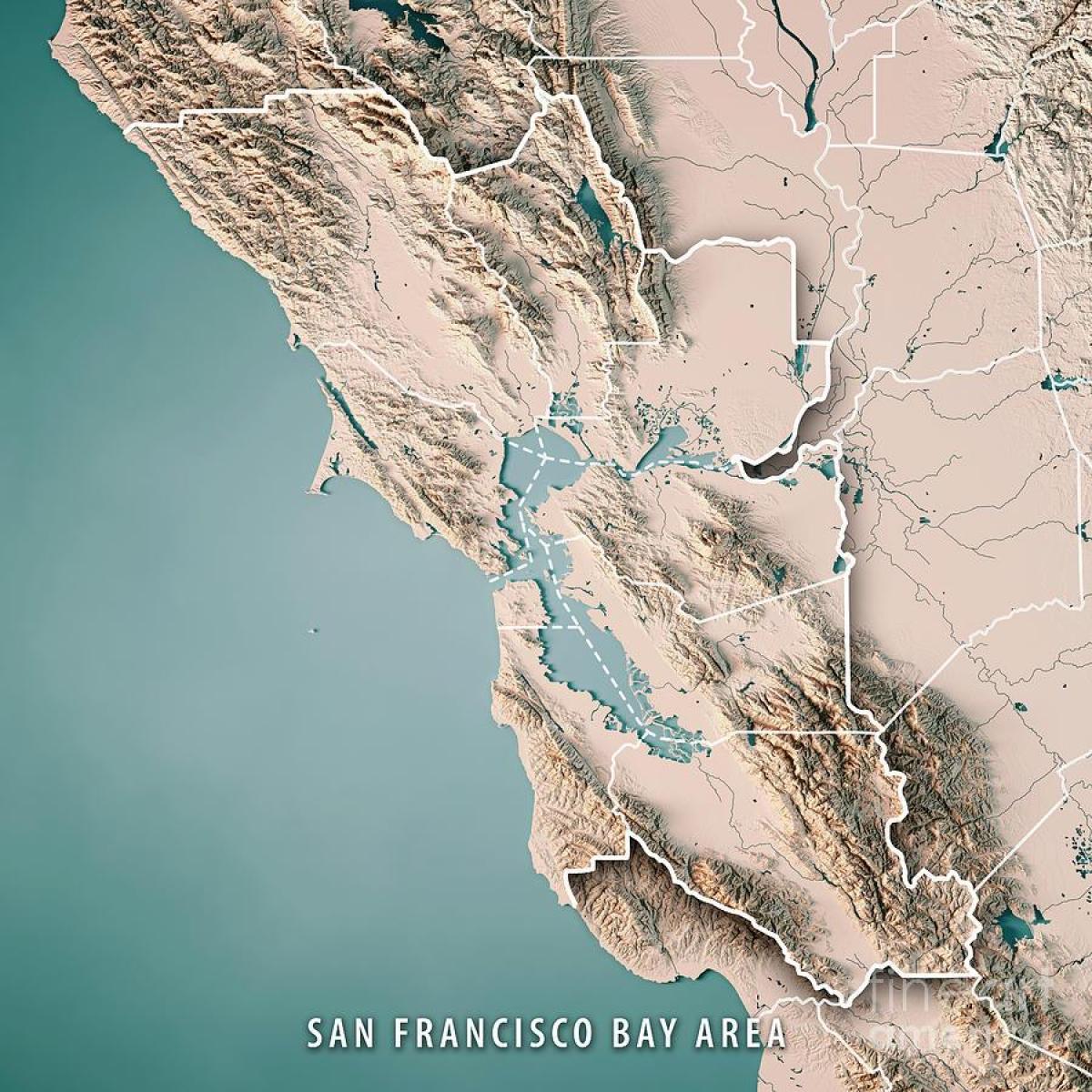 Mapa de la badia de San Francisco topogràfic 
