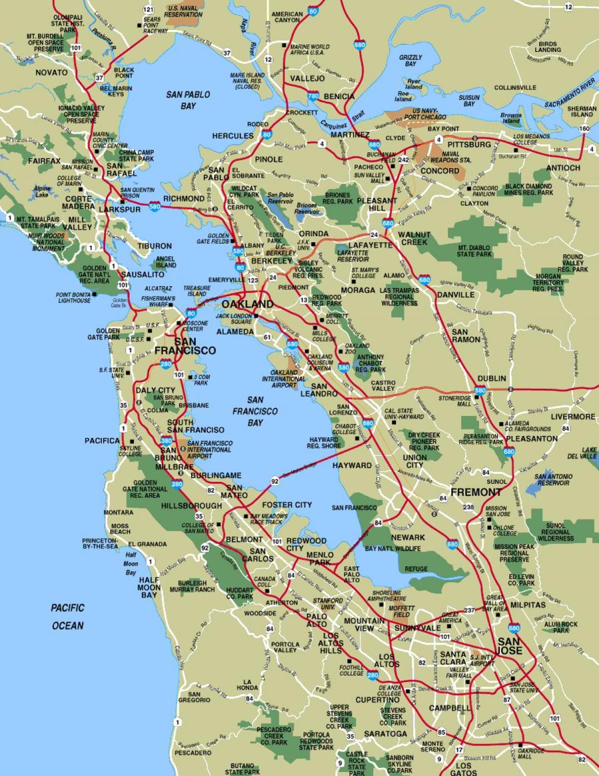 Mapa de gran San Francisco zona