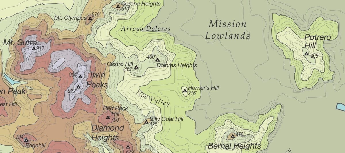 Mapa de la missió de la badia de San Francisco