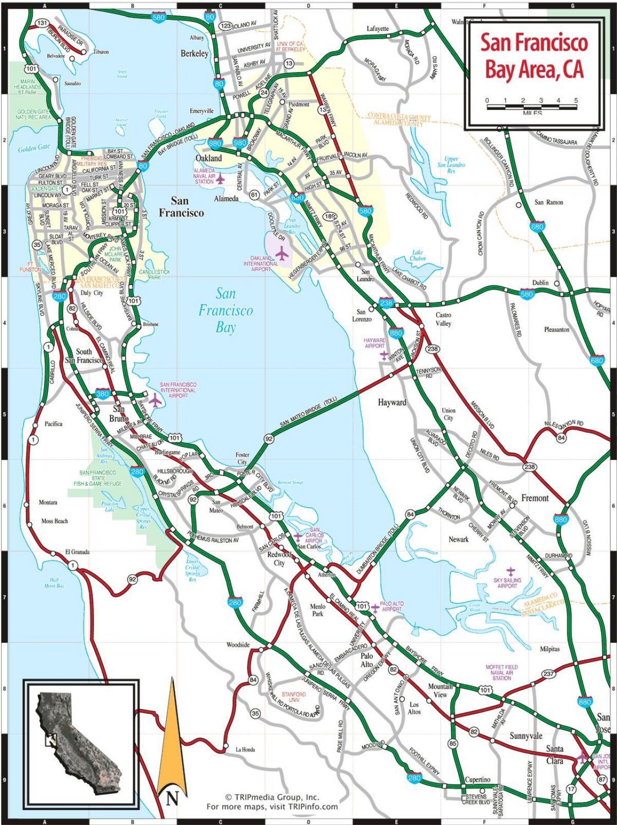 mapa de la badia de San Francisco