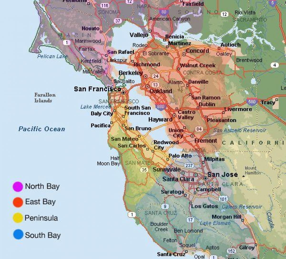 San Francisco plànol de la zona i els seus voltants