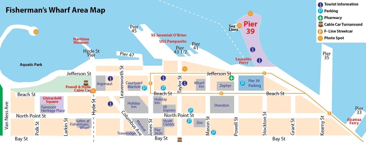 Mapa de San Francisco pier 39 àrea