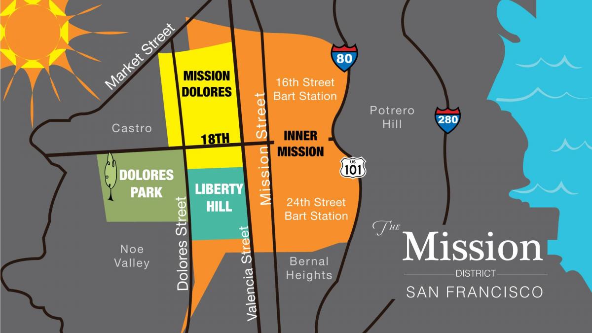 Mapa de la missió districte de San Francisco
