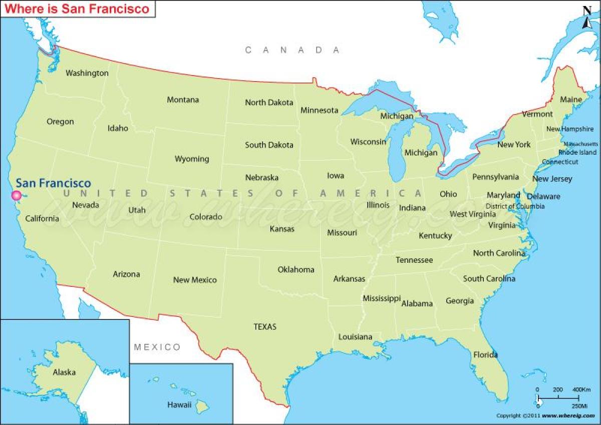 mapa de San Francisco, califòrnia, eua