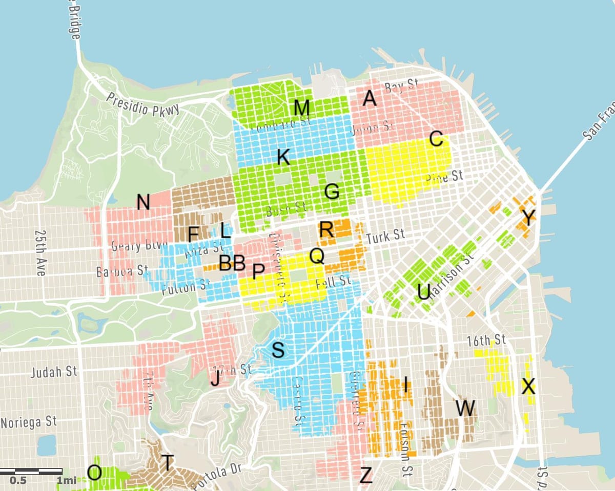 estacionament gratuït al carrer San Francisco mapa