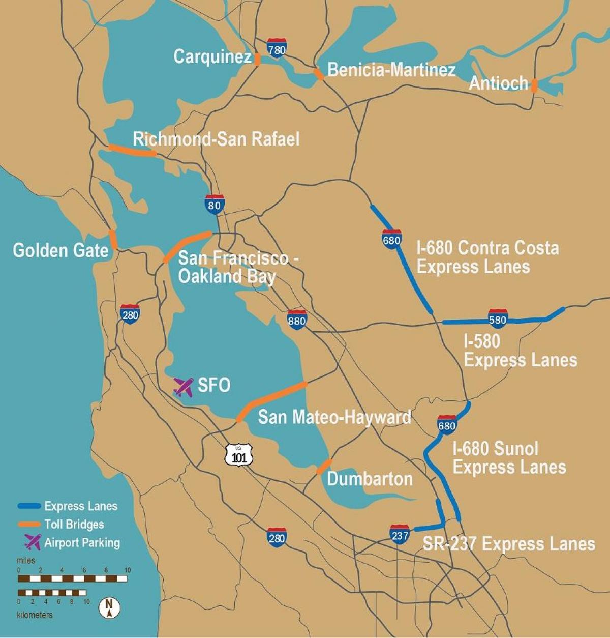 autopistes de San Francisco mapa