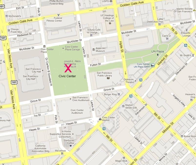 Mapa de San Francisco centre cívic
