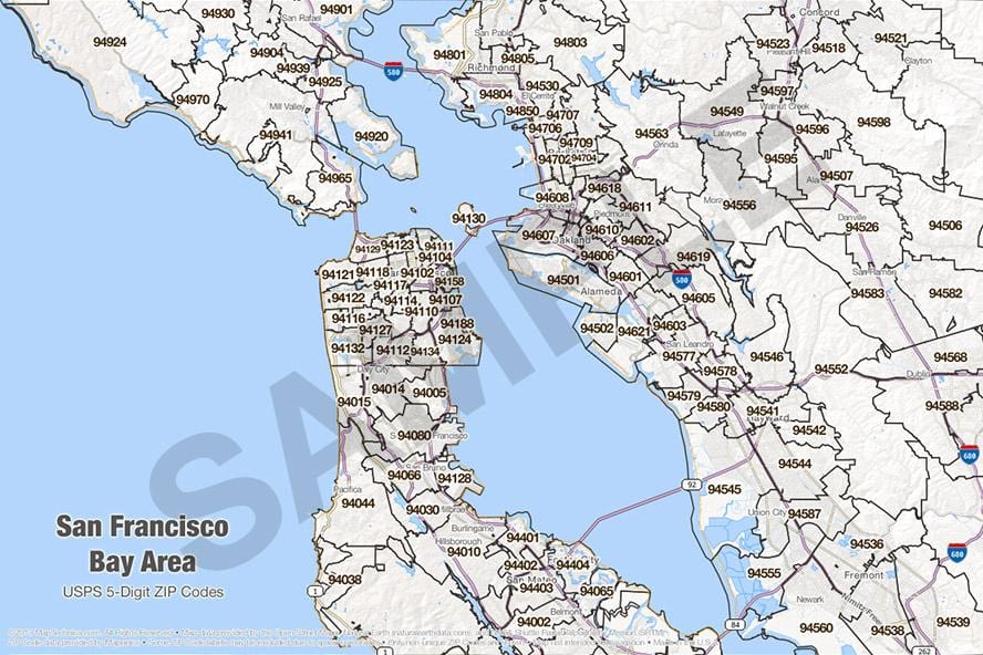 àrea de la badia de codi d'àrea mapa