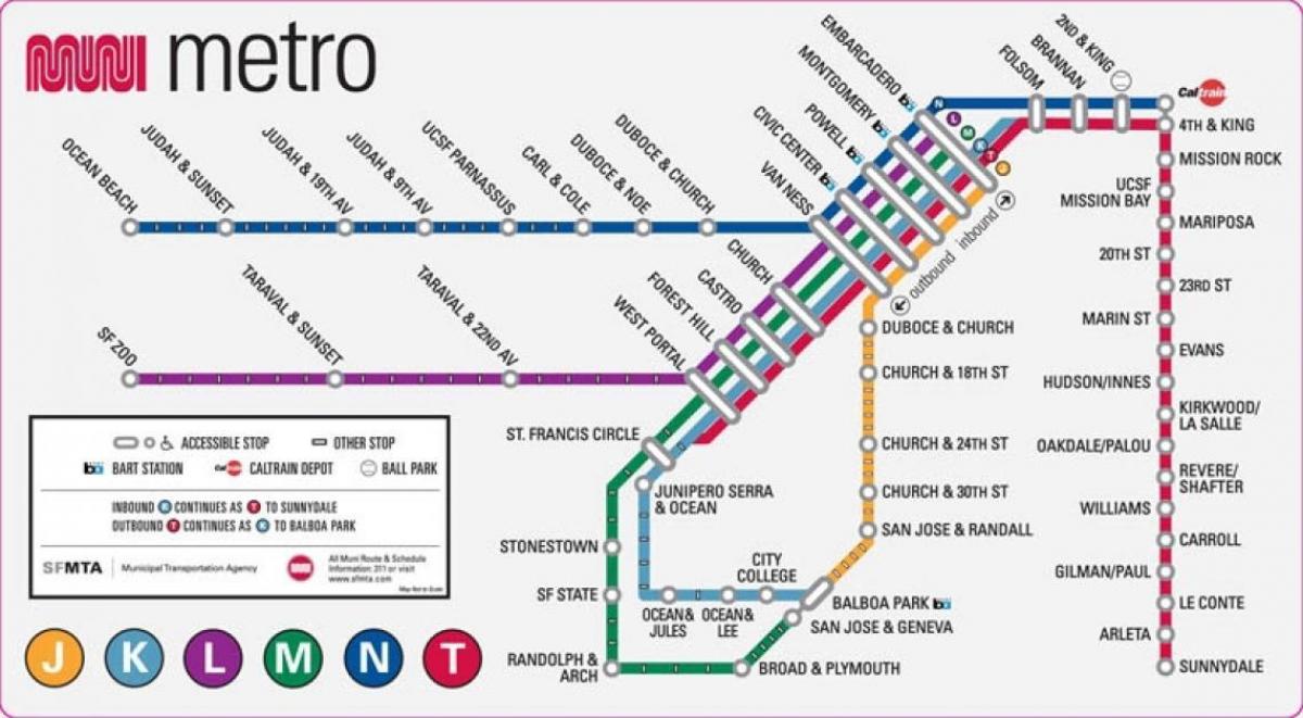San Fran metro mapa
