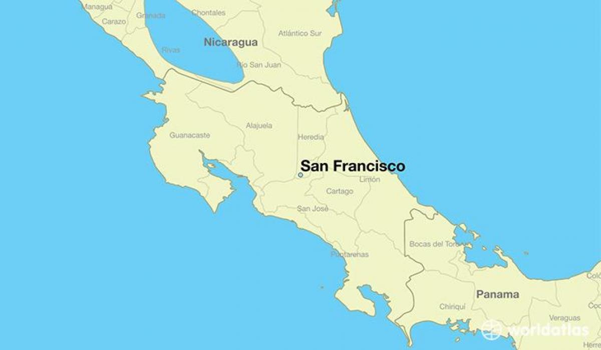 Mapa de San Francisco, en un món