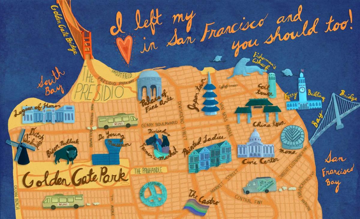 Mapa de San Francisco il·lustració