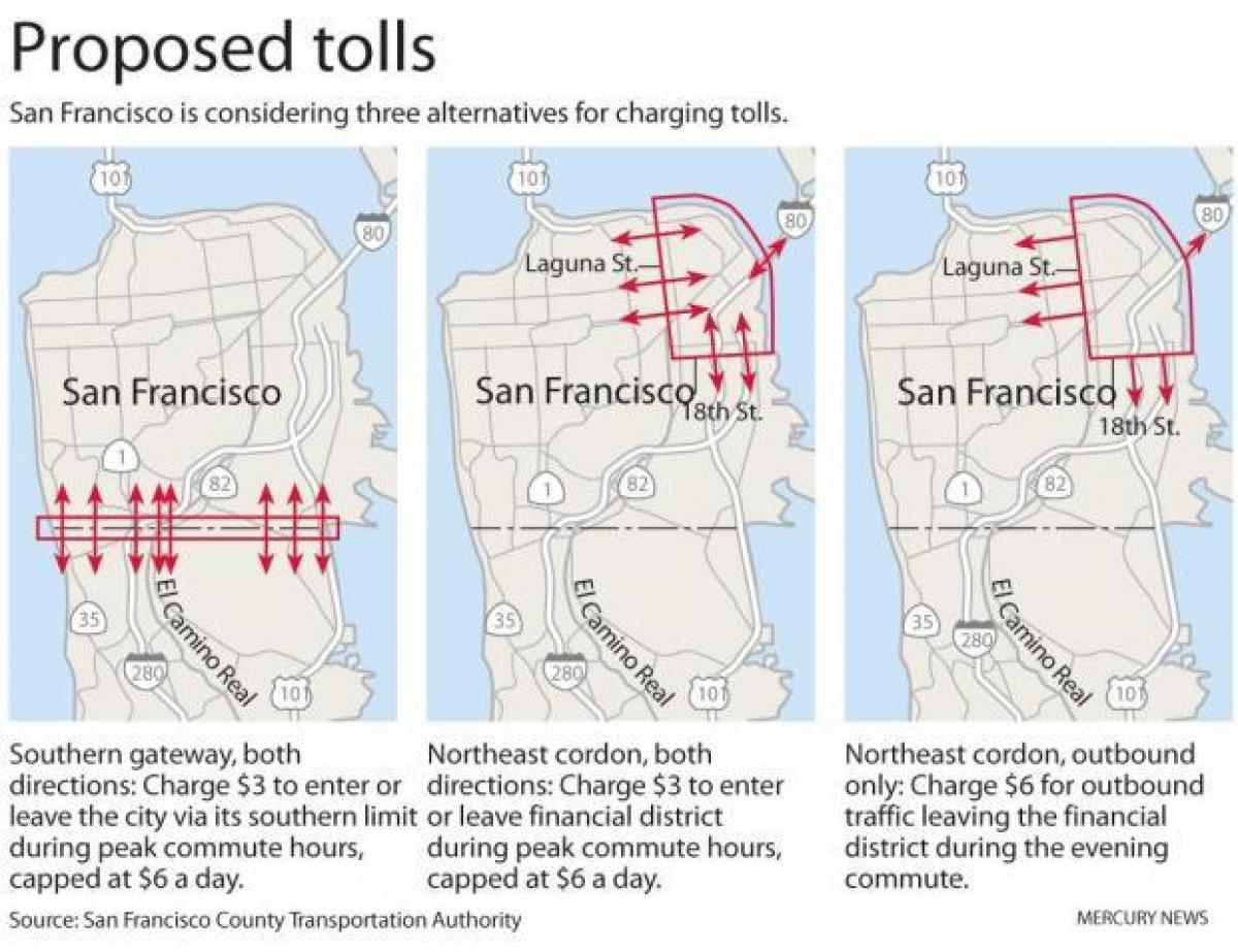 Mapa de San Francisco peatges