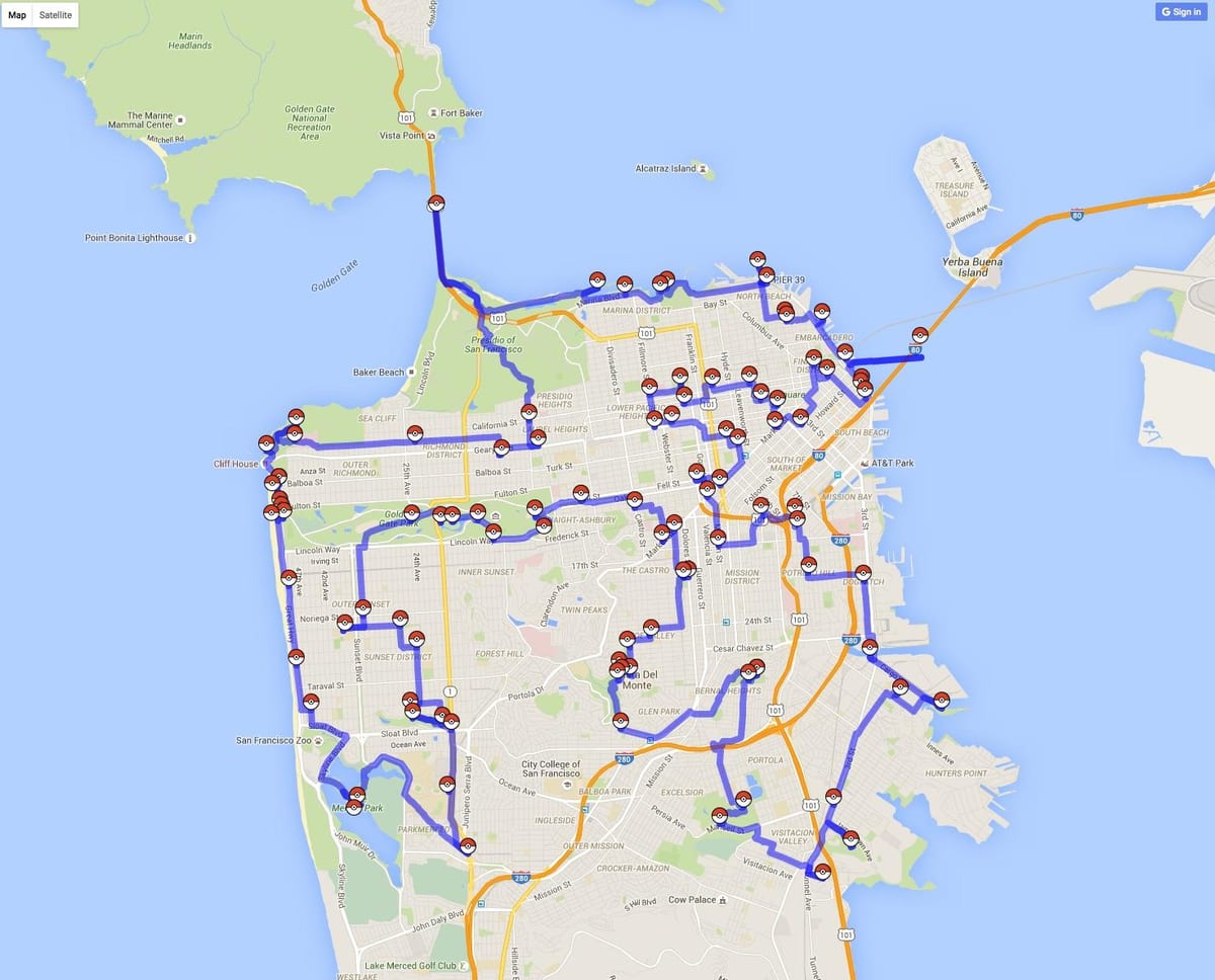 Mapa de San Francisco de pokémon