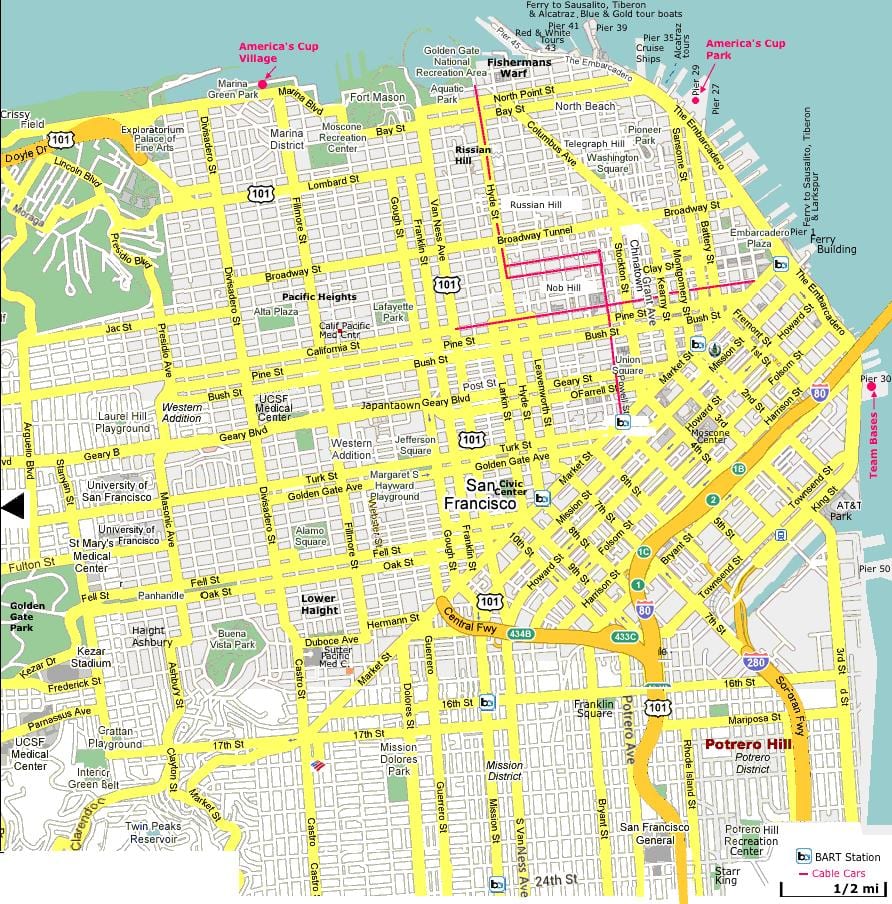 San Francisco llocs d'interès mapa