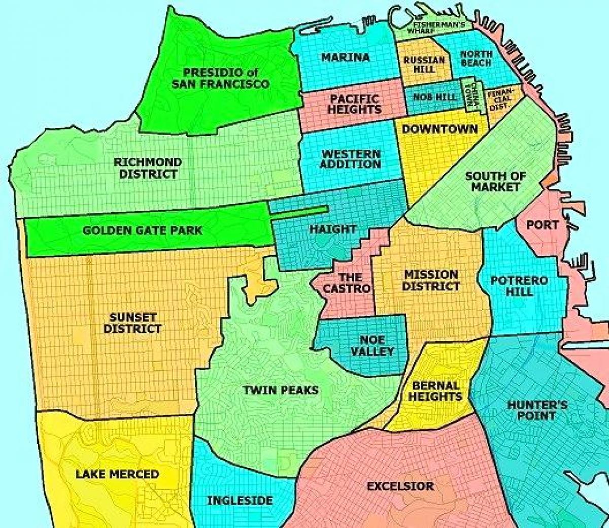 suburbis de San Francisco mapa