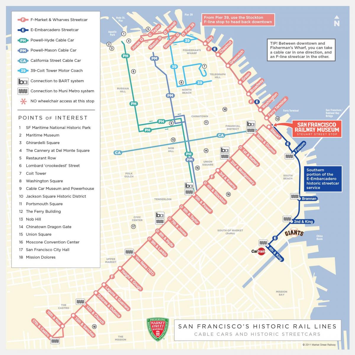 San Francisco telefèric horari mapa