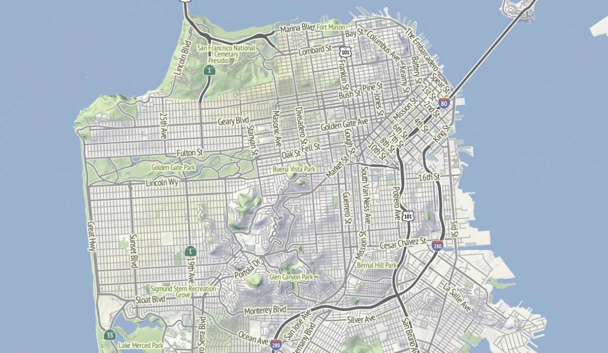 Mapa de San Francisco terreny