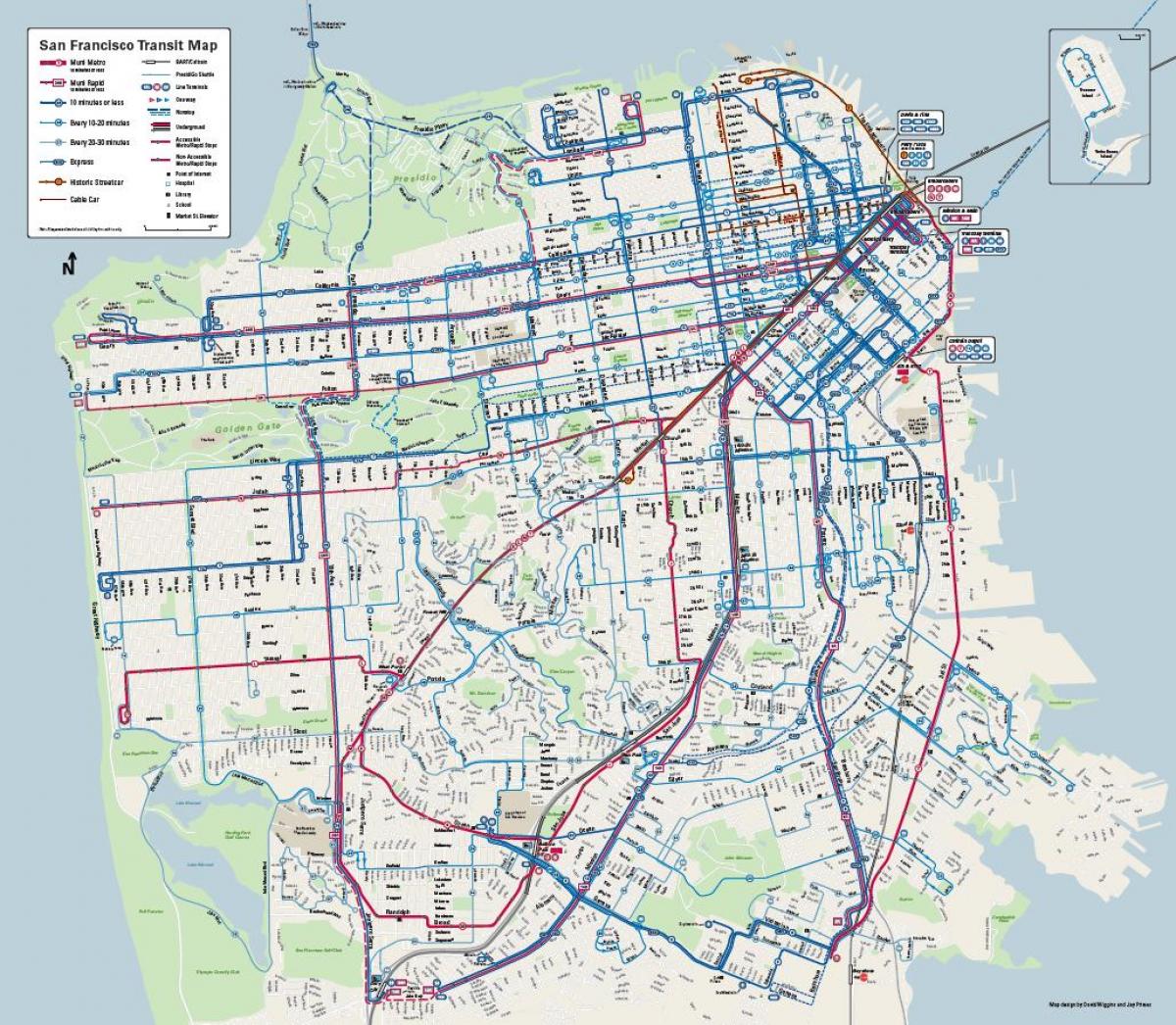 San Francisco sistema de bus mapa