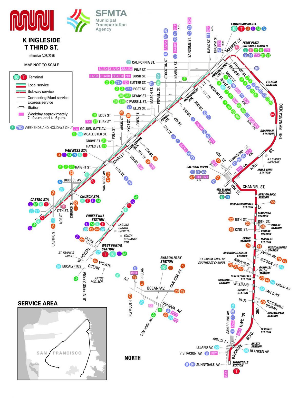 Sant Francesc de la ciutat de bus mapa