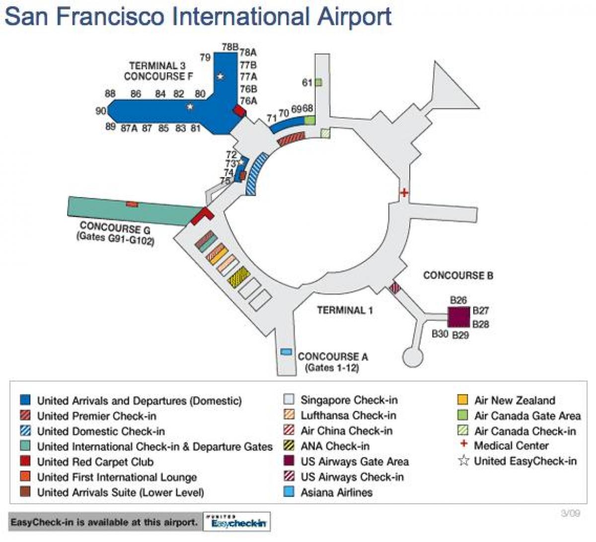 L'aeroport de San Francisco mapa units