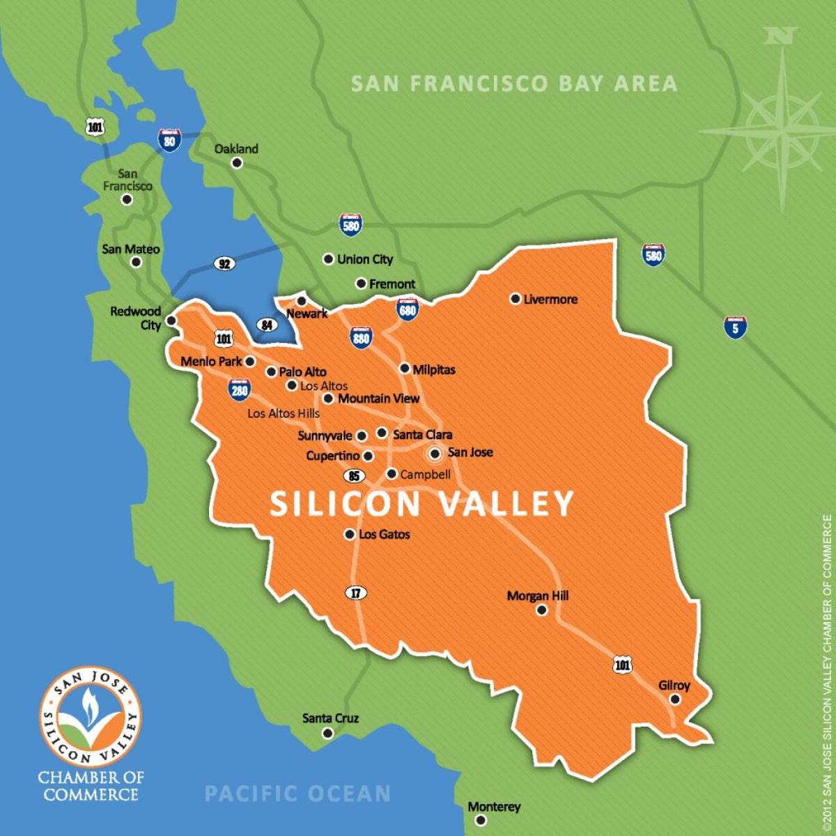 silicon valley en el mapa del món