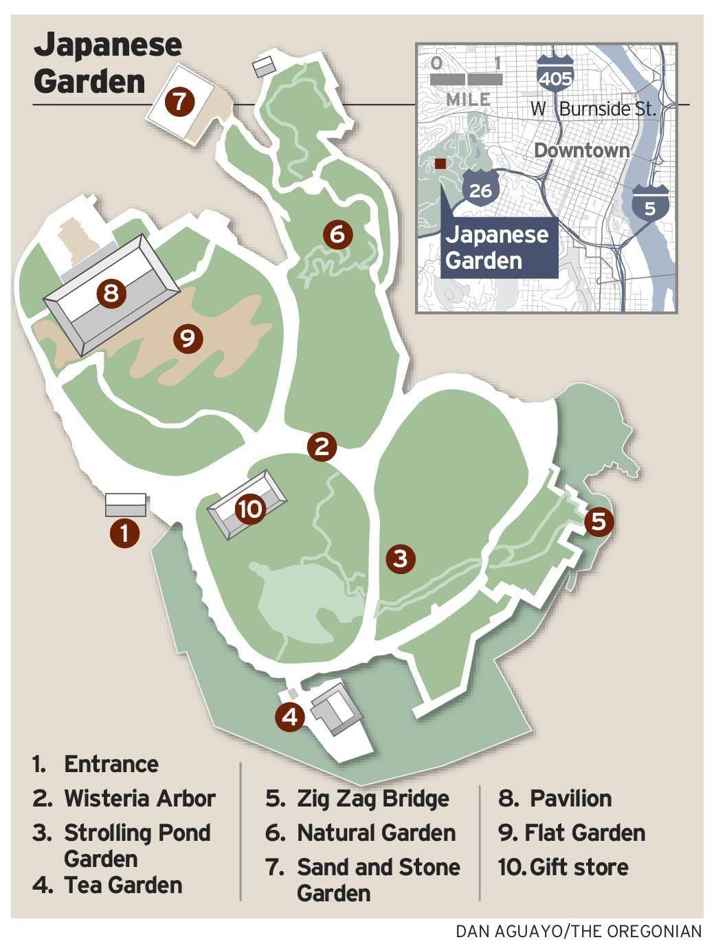 Mapa de te japonès jardí