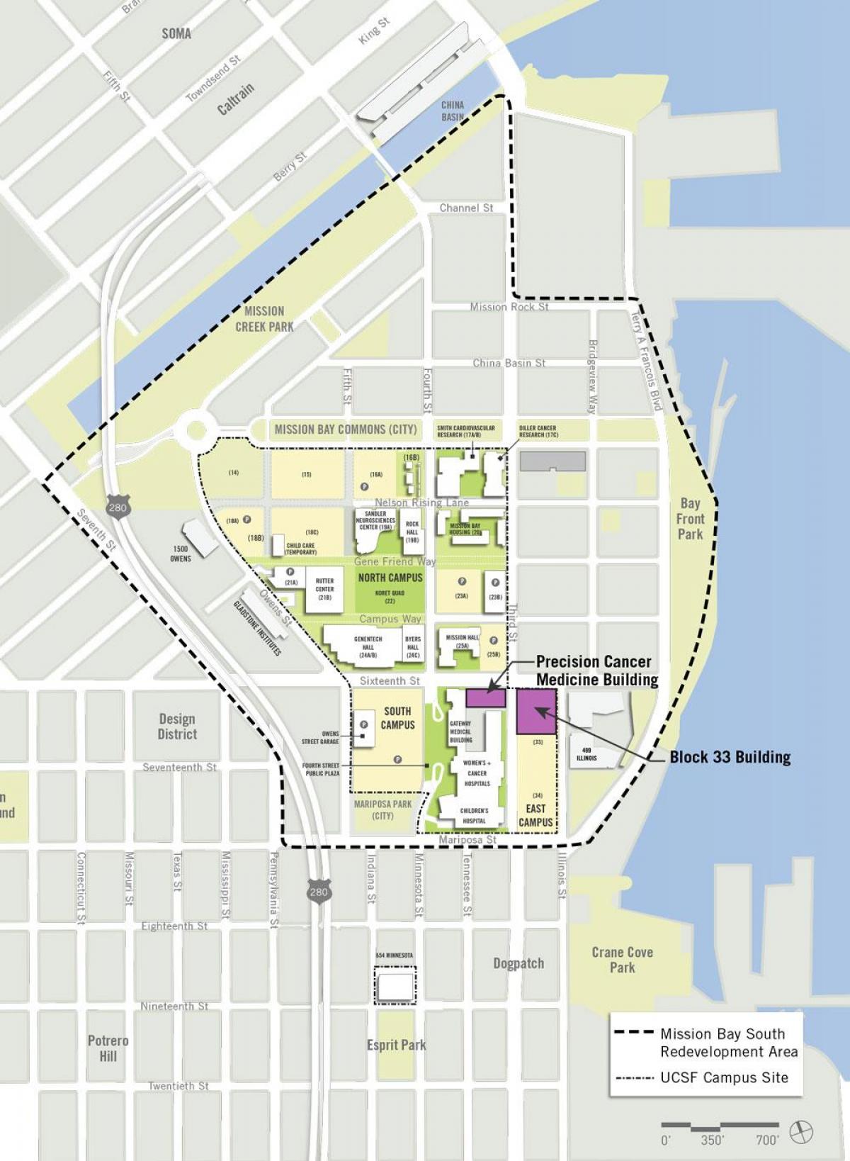 ucSF mission bay campus mapa
