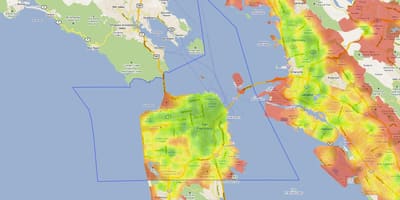 Mapa de la zona de la badia de calor