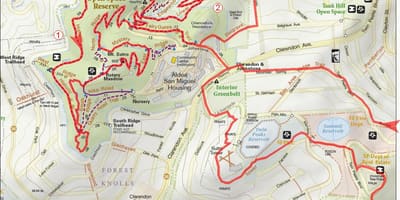 Mapa de la zona de la badia de senders per a bicicletes