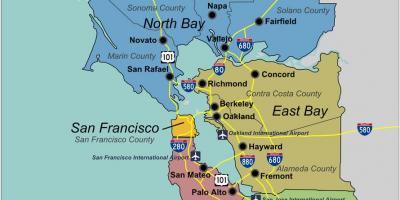 Mapa del sud de San Francisco bay area