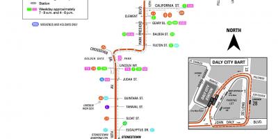 San Francisco de bus 28 mapa de rutes