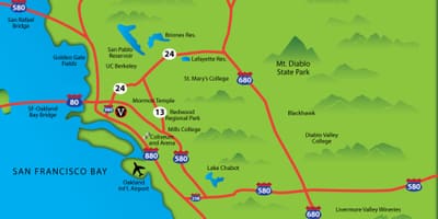 Mapa de l'àrea de la badia de ca