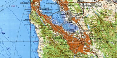 Badia de San Francisco, el mapa topogràfic