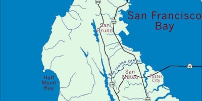Mapa de la zona de la badia de la península