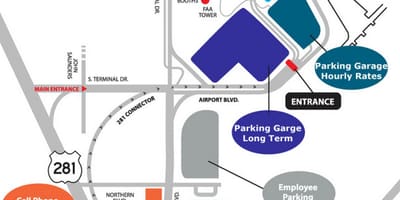 Mapa de l'aeroport de San Francisco aparcament