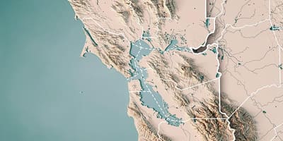Mapa de la badia de San Francisco topogràfic 